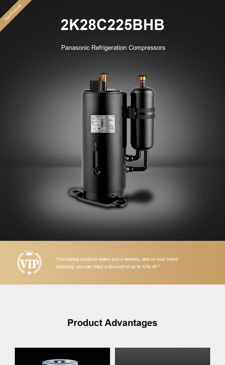 Panasonic Compressor 2K28C225BHB, technical parameters pdf, structure diagram